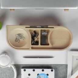 Personalized Natural Wooden Desk Organizer, Desktop Accessories & Storage, Phone, Pencil, Business Card Holder - thumbnail 3
