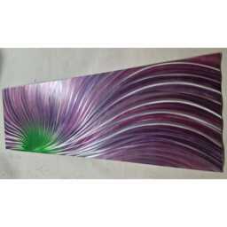 Modern Abstract Metal Wall Art, 3D Sculpture, Silver Pink Purple Green, Indoor Outdoor - thumbnail 3