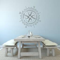 Nautical Compass Rose Vinyl Wall Decal North South East West C120 - thumbnail 4
