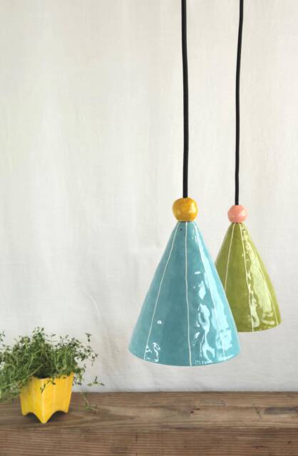 Small Handmade Ceramic Pendant Light. Cozy Bedroom Decor - image 1