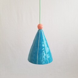 Small Handmade Ceramic Pendant Light. Cozy Bedroom Decor - thumbnail 2