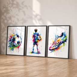 Custom Boys Footballer Prints - Personalised Kids Bedroom Decor, Soccer Shirt Poster Wall Art