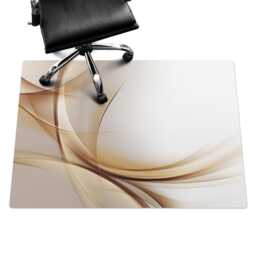 Delicate Lines Of Abstraction Computer Chair Mat, Beige Office Abstract Vinyl Floor Protector, Protector - thumbnail 3