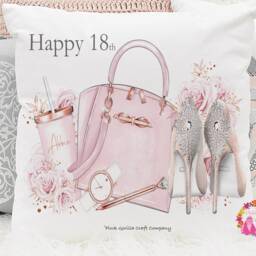 Birthday Cushion, 18Th 21st Cushion, Gift, Gift, Handbag & Shoes, Gift For Her, Gift Her - thumbnail 3