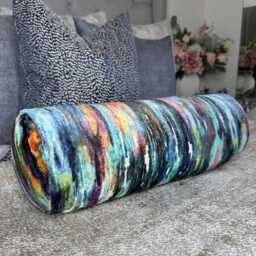 "Velvet Bolster Cushion - 16""x6" - thumbnail 3