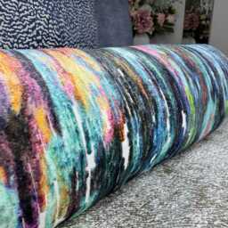 "Velvet Bolster Cushion - 16""x6" - thumbnail 2