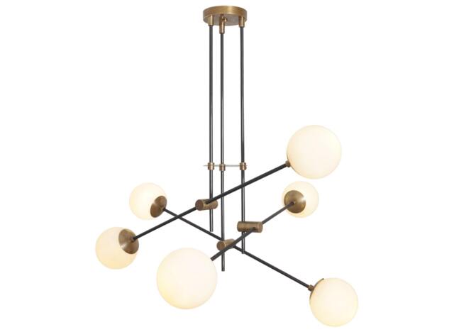 Handmade Brass Globe Chandelier, Modern Pendant Light, Mid Century Statement Lamp For Dining Room - image 1