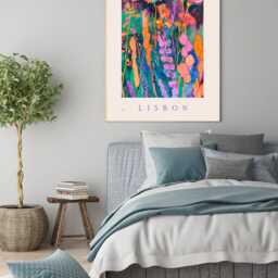 Botanical Flower Market Art Print, Market, Floral Wall Decor, Art, Lisbon - thumbnail 3