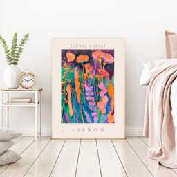 Botanical Flower Market Art Print, Market, Floral Wall Decor, Art, Lisbon - thumbnail 2