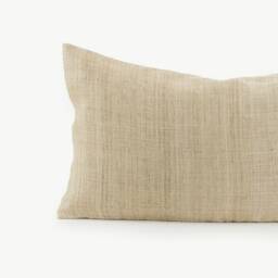 Handwoven Hmong Hemp Pillow Cover - Light Rustic Undyed Textile - thumbnail 2