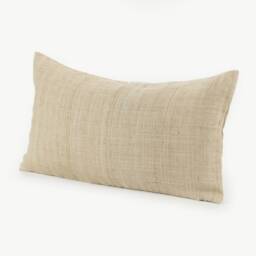Handwoven Hmong Hemp Pillow Cover - Light Rustic Undyed Textile - thumbnail 3