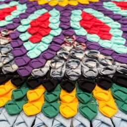 Handmade Round Fabric Mat - 50cm Upcycled Textile Rug For Boho & Eco-Friendly Home Decor - thumbnail 2
