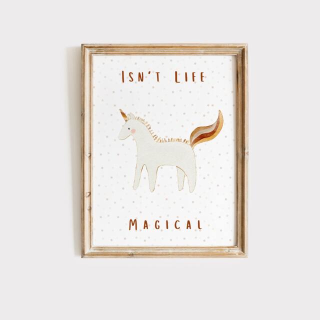 Unicorn Nursery Print Magical Toddler Girl Wall Art - image 1