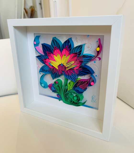 Magic Flower Quilling Art - Handmade Paper Wall Decor - image 1