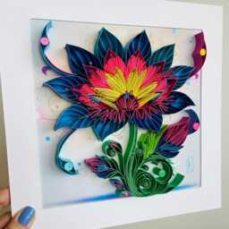 Magic Flower Quilling Art - Handmade Paper Wall Decor - thumbnail 2