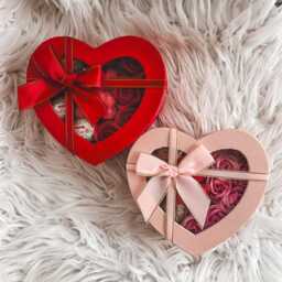 Valentines Gift Box Bear Candle, Chocolates & Soap Flowers in Heart Shape Box - thumbnail 3