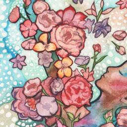 Tidal Bloom Watercolor Painting Gaia Goddess Art Print - thumbnail 3