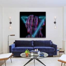 ?????????????????????????????? - Vaporwave Aesthetic Room Decor Wall Art Canvas Digital Print Large Post-Modern Home Interior Design Art-Work With Hangers - thumbnail 2