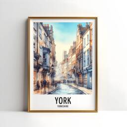 York Travel Print - Watercolour Poster Design - Wall Artwork Yorkshire UK Gifts Home Decor Art Gift England Painting Picture - thumbnail 3