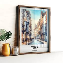 York Travel Print - Watercolour Poster Design - Wall Artwork Yorkshire UK Gifts Home Decor Art Gift England Painting Picture - thumbnail 2