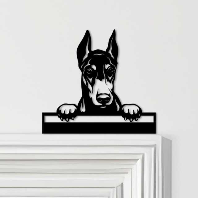Door Topper Dog Doberman Various Colours Top Of Decorative Sign - Sign, Novelty Wall Decor, Frame Art, Art - image 1