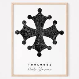 Toulouse - Original Map Of Toulouse/ City Toulouse, Toulouse Poster, Design, France, Europe, Decoration, Print, Wall Print - thumbnail 2