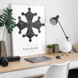 Toulouse - Original Map Of Toulouse/ City Toulouse, Toulouse Poster, Design, France, Europe, Decoration, Print, Wall Print - thumbnail 3