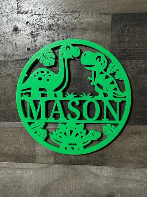 Personalised Dinosaur, Dino Wall Plaque, Kids Bedroom Decor, Name, Door Or Wall Hanger in Acrylic Wood - image 1