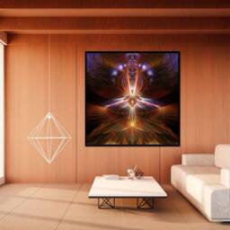 Aurora Portal Tapestry Cosmic Mandala Wall Hanging, Shamanic Art - thumbnail 2