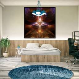 Aurora Portal Tapestry Cosmic Mandala Wall Hanging, Shamanic Art - thumbnail 3