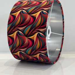 Handmade By Order Luxury Abstract Wave Pattern Multicoloured On Velvet Drum Lamp Shade Pendant Light All Shapes & Sizes Available - thumbnail 2