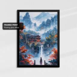 Mountains Oil 5 Painting Framed Poster Print Or Canvas Wall Decor Art Bedroom Home Interior Gift For Pet Lover - thumbnail 2