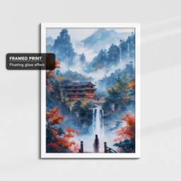 Mountains Oil 5 Painting Framed Poster Print Or Canvas Wall Decor Art Bedroom Home Interior Gift For Pet Lover - thumbnail 3