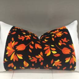 Silk Ikat Lumbar Pillow Cover, Handwoven Floral Accent - 12x20 - thumbnail 2