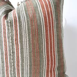 Brown Tribal Hemp Hand Woven Natural Dye Color Hmong Lumbar Pillow Cover - thumbnail 2
