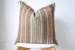 Brown Tribal Hemp Hand Woven Natural Dye Color Hmong Lumbar Pillow Cover - thumbnail 1