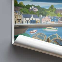 Isle Of Mull Travel Poster - A4 To A1 Wall Art Print - Tobermory Harbour Illustration Scotland Coastal - thumbnail 2