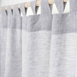 Set Of 2 Linen Semi Sheer Curtain Panels With Tab Top For Window Treatments - Stonewashed Natural Curtains Custom Drapes - thumbnail 2