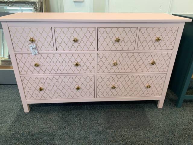 Large Chest Of Drawers Painted Bespoke Stencilled - image 1