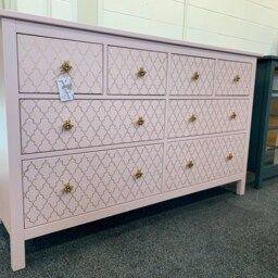 Large Chest Of Drawers Painted Bespoke Stencilled - thumbnail 2