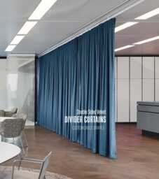Double Sided Velvet Room Divider Curtain, Noise Reduction Office Curtain - thumbnail 1