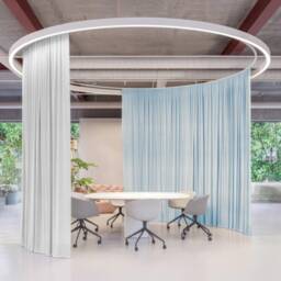 Double Sided Velvet Room Divider Curtain, Noise Reduction Office Curtain - thumbnail 3