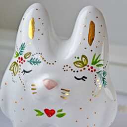 Bunny Figurine, Rabbit Totem, Cute Totem, Ceramic Figurine - thumbnail 3