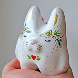 Bunny Figurine, Rabbit Totem, Cute Totem, Ceramic Figurine - thumbnail 4