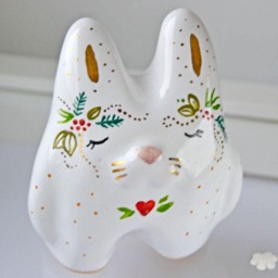 Bunny Figurine, Rabbit Totem, Cute Totem, Ceramic Figurine - thumbnail 1