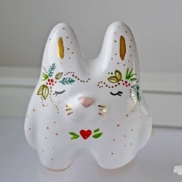 Bunny Figurine, Rabbit Totem, Cute Totem, Ceramic Figurine - thumbnail 2