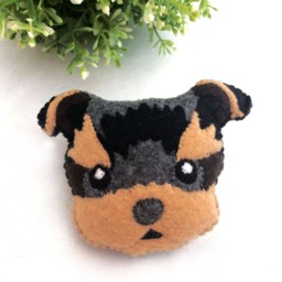 Dog Cushion, Siberian Husky Yorkshire Terrier Pillow, Felt Machine Embroidered, Gift For Dog Lover, Decorative Throw Cushion - thumbnail 3