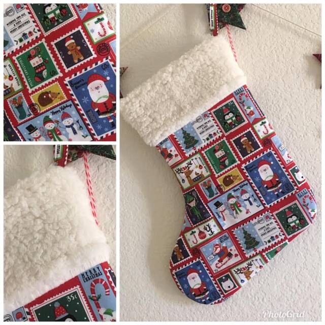 Christmas Stocking, Stamp Stocking, Decoration, Holliday Stocking. #3 - image 1