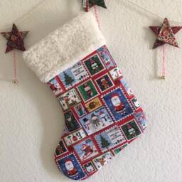 Christmas Stocking, Stamp Stocking, Decoration, Holliday Stocking. #3 - thumbnail 2