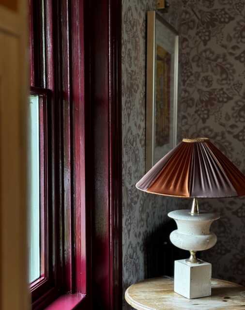 The Stripy Shade - Bronze & Brown Silk Pleated Lampshade. Handmade in England - image 1